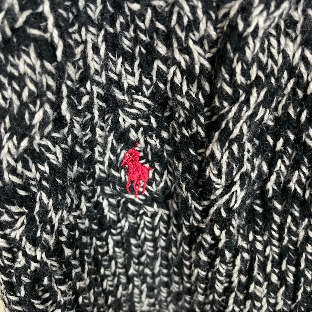 Ralph Lauren Black White Marled Waterfall Cardigan Girls‎ Size M (8-10)